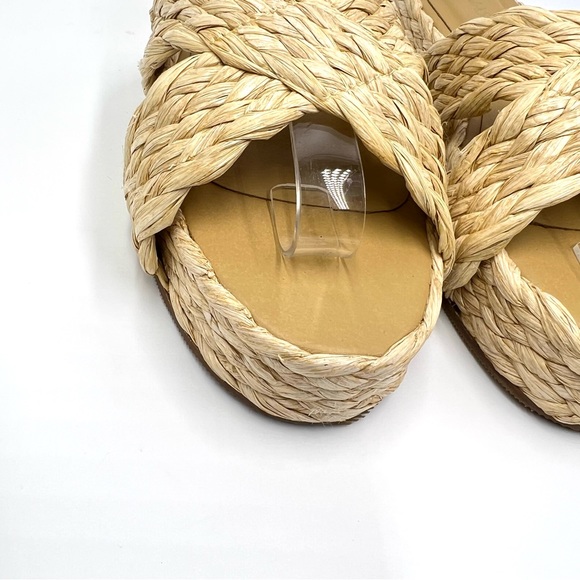 Kaanas Womens Inagua Natural Woven Raffia Slip On Platform Flat Sandals Shoes 7 - Picture 4 of 11